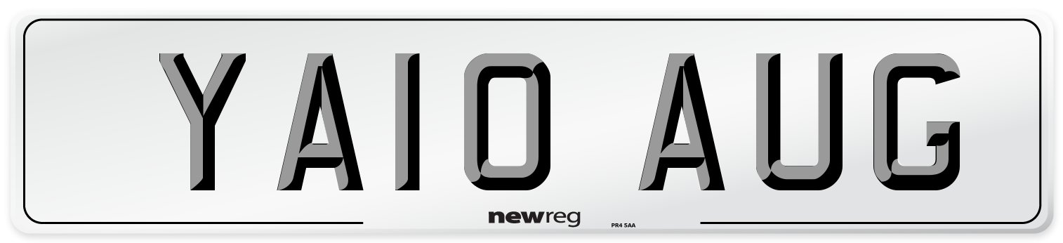 YA10 AUG Number Plate from New Reg